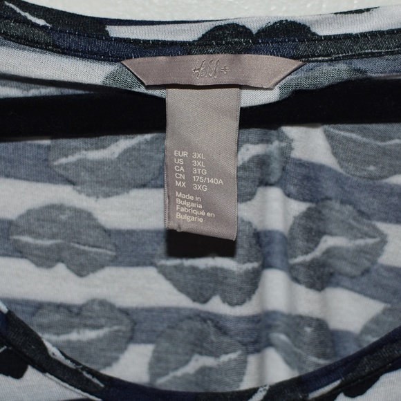 H&M+ Blue and Black Lips Top - Picture 4 of 5